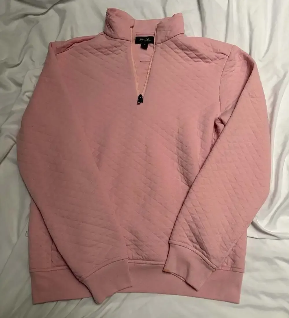 RLX Ralph Lauren Mens Quilted Double-Knit Quarter-Zip Pullover size M